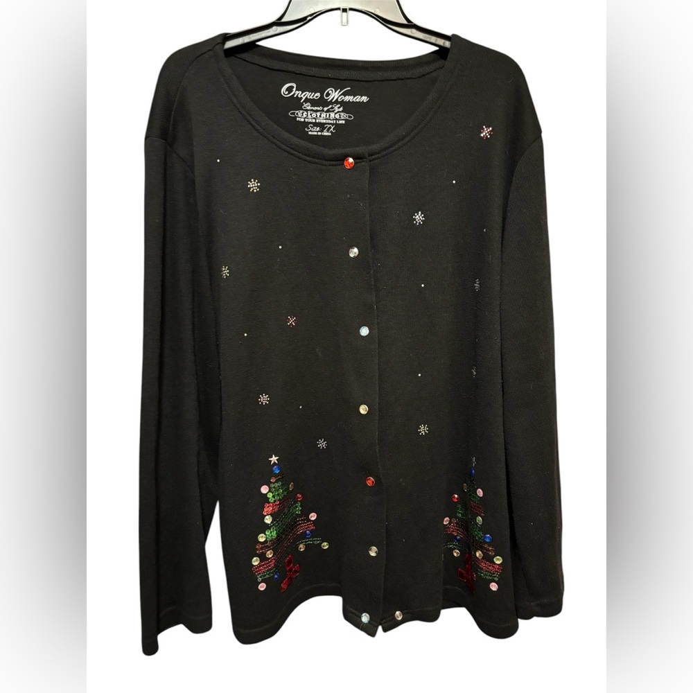 Vintage Onque Woman Cardigan/sweater‎ size 2X Christmas.